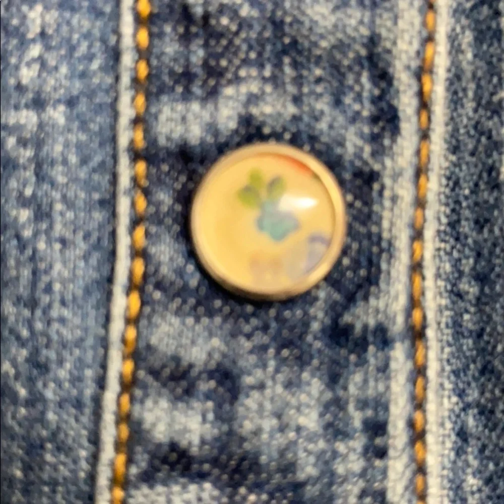 Life Is Sweet  Old Navy Upcycled denim jacket/ shirt , Flower snaps Girls 7,